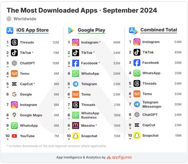 Social Media gebruikersstatistieken september 2024