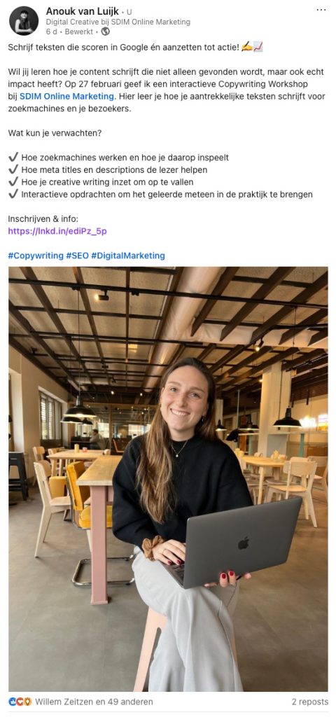 Anouk van Luijk personal branding Linkedin