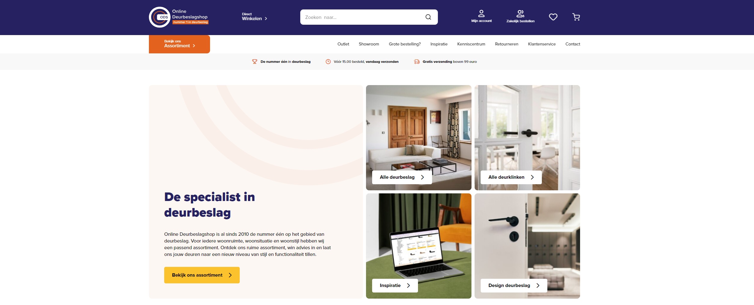 Nieuwe homepage van Online Deurbeslagshop
