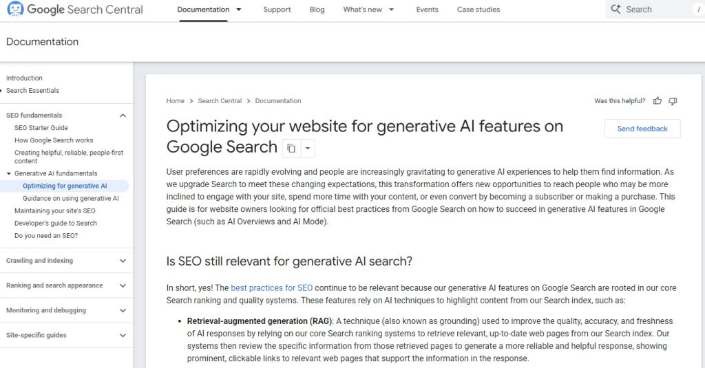 Google AI documentatie