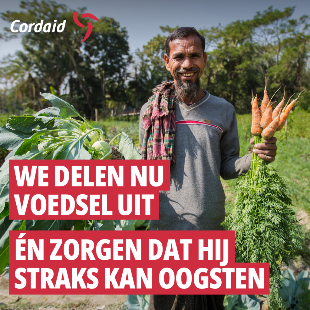 Cordaid advertentie over voedsel uitdelen