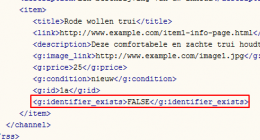 Voorbeeld van XML code voor Google Shopping feed